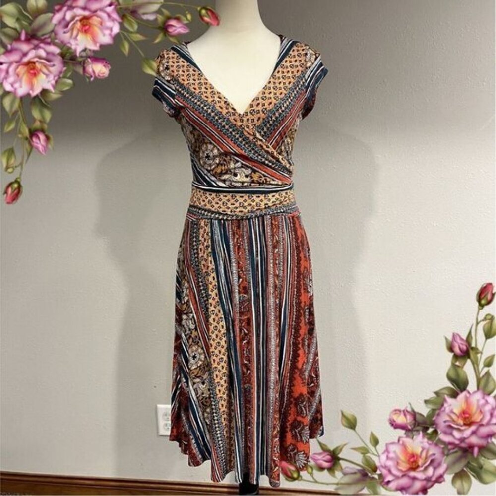 Maeve Anthropologie Galena Dress Midi S Fall Wine Cap
